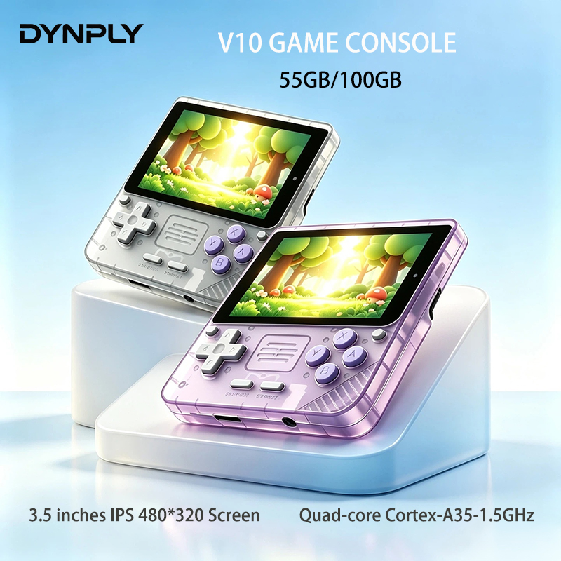 Retro Gaming Handheld Console - POWKIDDY V10 3.5인치 IPS Oca Hd