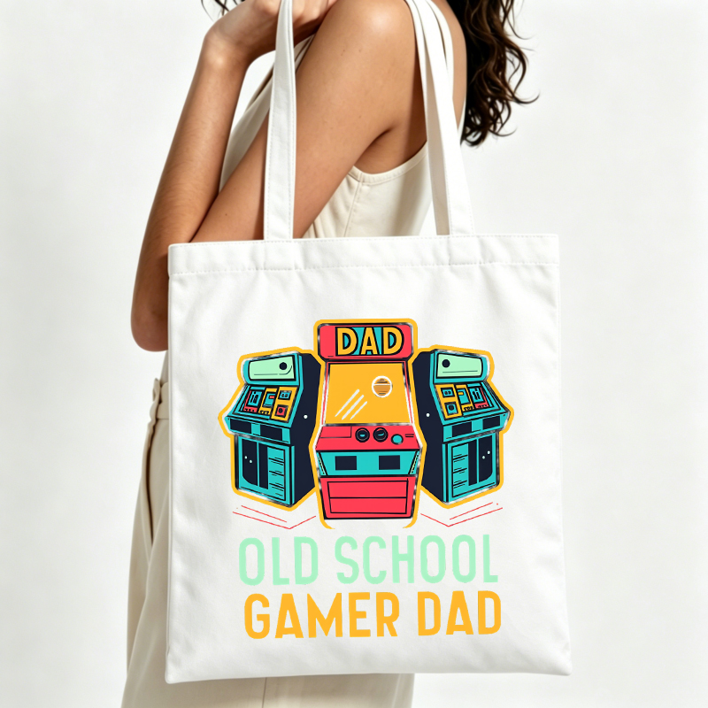 Retro Gaming Shops - 여성용 레트로 게임기 그래픽 캔버스 토트백,