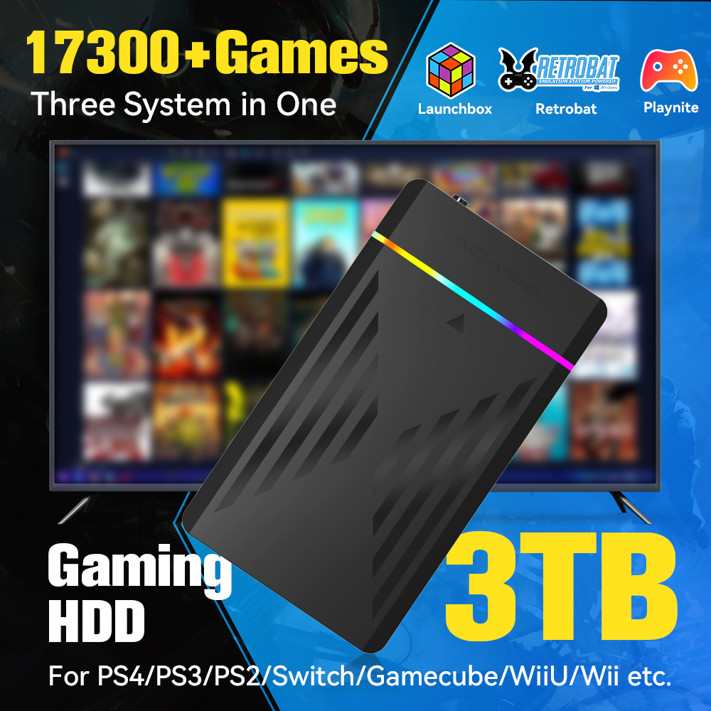 Retro Gaming Table - PS4/PS3/PS2/스위치/Wii용 17300개 이상의 AAA/3D/레트로 게임이 포함된