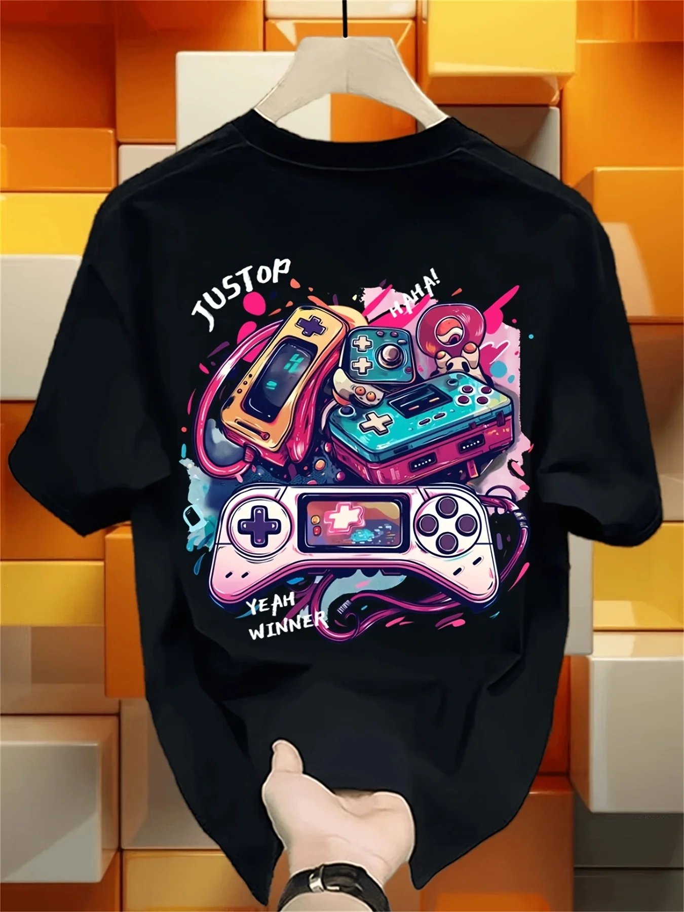 레트로 그래피티 게임패드 아트 양면 프린트 티셔츠 부드 - Retro Gaming Jersey 리뷰 및 가격