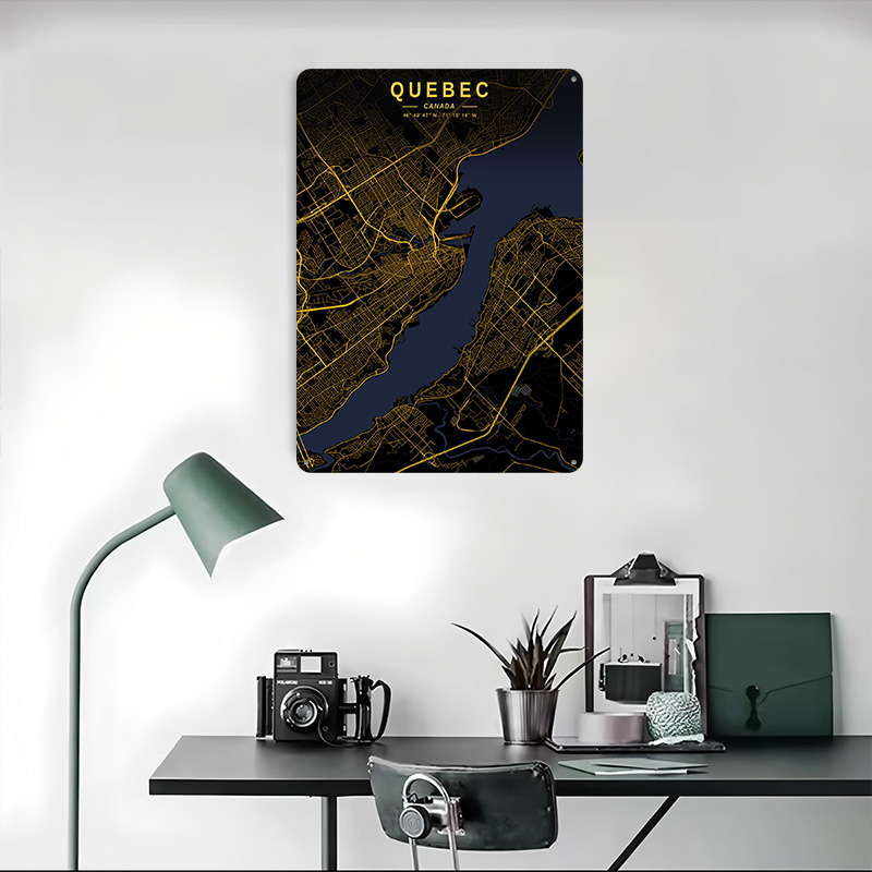 퀘벡 골든 맵 포스터 맞춤형 빈티지 금속 간판 벽 장식 - Retro Gaming Quebec 리뷰 및 가격