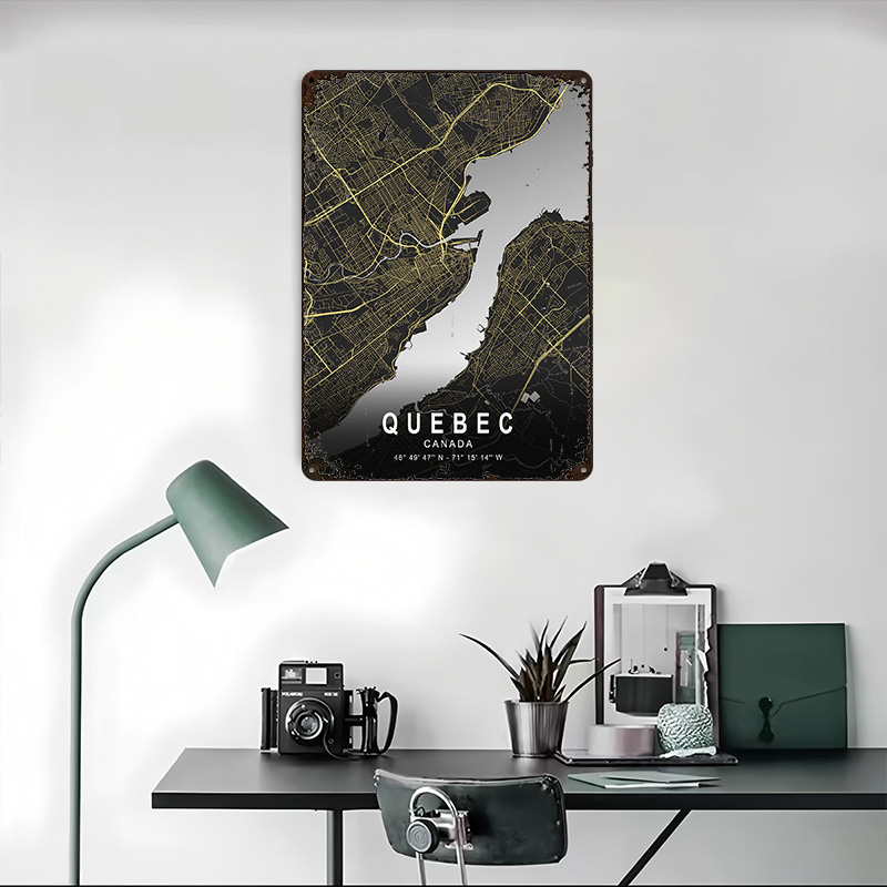 퀘벡 실버 시티 지도 인쇄 포스터 맞춤형 레트로 벽 예 - Retro Gaming Quebec 리뷰 및 가격